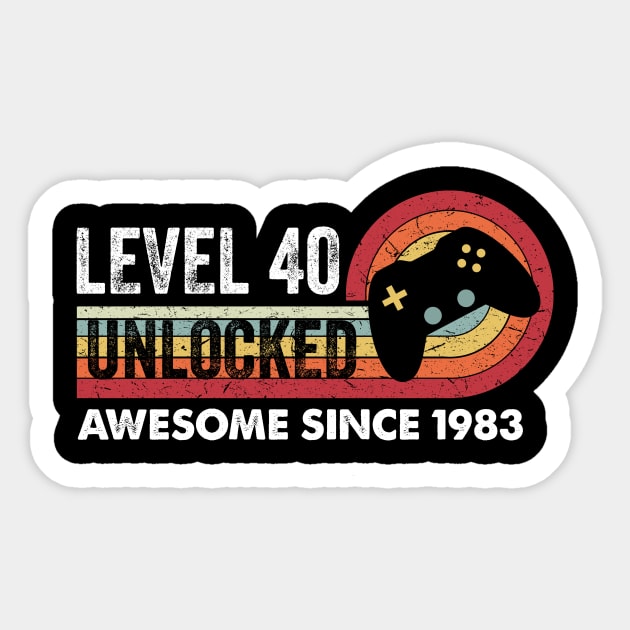 40 Birthday Decorations Gamer Sticker by baggageruptured